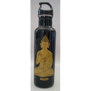 Black Buddha Eco Friendly 24oz Stainless Steel Reusable Bottle with Loop Cap
