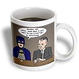 Rich Diesslins Funny General Cartoons - Super Hero Parody with Batman and Commissioner Gordon at the bar - Mugs