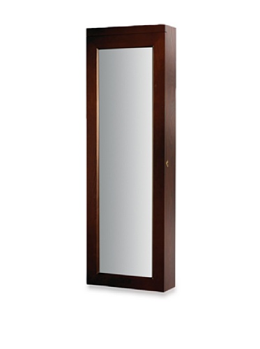 Dalton Home Collection Over The Door or Wall Hang Lighted Jewelry Armoire, Cherry