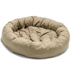 Dog Gone Smart Donut Khaki Colored Dog Bed with Tufted Cushion Insert