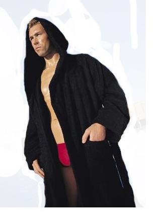Hooded Terry Bathrobe. 9 Colors Available (Black)