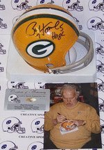 Paul Hornung Autographed Green Bay Packers 2-Bar Mini Football Helmet with 
