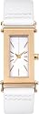 French Connection Gold Ladies White Dial White Leather Strap Watch
