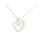 Luxury Sterling Silver Unusual Heart Pendant & 16 Sterling Silver Chain - Ideal for Christmas Gift
