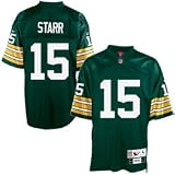 Reebok NFL Equipment Green Bay Packers #15 Bart Starr Green Tackle Twill Throwback Football Jersey