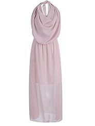 Halter Sleeveless Cowl Neck Maxi Dress 