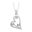 Sterling Silver Diamond Heart Pendant with Chain