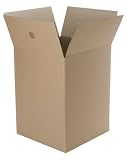 CareMail Recycled Shipping Boxes, Large Foldable Box, 16 x 16 x 15 Inches, Brown, 12 Pack (1143585)