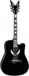 Dean Tradition Acoustic-Electric Cutaway Guitar with V Headstock, Tuner Preamp, Classic Black