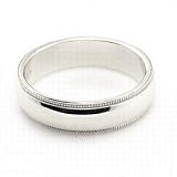 10K White Gold Wedding Bands 5mm Milgrain