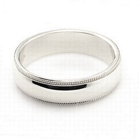 Childrens Toyshop  Jewelry : 10K White Gold Wedding Bands 5mm Milgrain