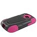 [ManiaGear] Heavy Duty Armor Case Combo Black/Hot Pink Case Samsung Galaxy Centura S738C + Stylus Pen (TracFone/Straighttalk/Net 10)