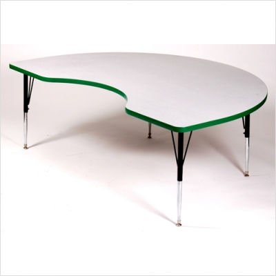 Picture of Correll Kidney Activity Table with Grey Granite Top Le Standard Leg, color Black A4872KID-15-TP-09-XX-SL (Baby Activity Center)