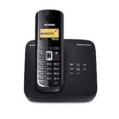 Siemens Gigaset A585 ECO schnurloses DECT Telefon mit beleuchteter Tastatur, beleuchtetem Display und integriertem Anrufbeantworter, pianoschwarz