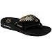 Reef Women's Fanning Flip Flop,Black/Leopard,7 M US