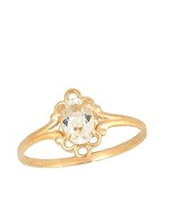 14K Gold Teens Genuine April Birthstone Ring - White Topaz (size 5 1/2)