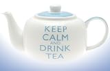 from LESSER Keep Calm and Drink Tea - Teapot (White & Blue) Model LP98861