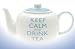 from LESSER Keep Calm and Drink Tea - Teapot (White & Blue) Model LP98861