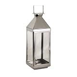 23.75 Sleek Industrial Stainless Candle Lantern