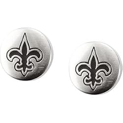 Stainless Steel New Orleans Saints Logo Stud Earrings