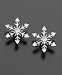 14k White Gold Diamond-Accented Snowflake Stud Earrings