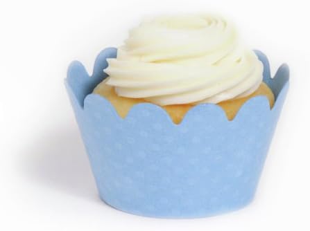 Dress My Cupcake Maya Mini Cornflower Blue Cupcake Wrappers, Set of 18