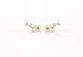 Gold Shell Pearl Flower Ear Vine Wrap Pin Sweep up Ear Cuffs Climber Earrings