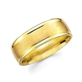 Solid 14k Yellow Gold Ladies Mens Satin High Polish Wedding Ring Band Solid 14k Yellow Gold Ladies Mens Satin High Polish Wedding Ring Band
