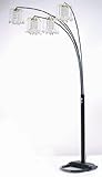 IMAGE OF Polished Brass-finish Floor Lamp with Crystaline- Black