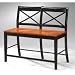 Solid Hardwood Gathering Dining Bench (Black Paint/Oak Finish) (41