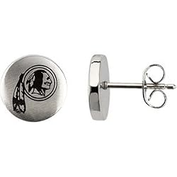 Stainless Steel Washington Redskins Logo Stud Earrings