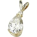 Fabulous!14k White or Yellow-gold 2 Ct Pear Shape Created Moissanite Pendant