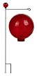 Black Garden Stand with a Red Glass Ball Topper