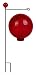 Black Garden Stand with a Red Glass Ball Topper