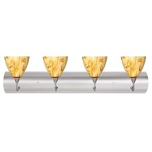 Besa Lighting Mia Halva Nickel 12V Four-Light Bath Fixture by Besa