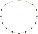 10K Yellow Gold Brown Cultured Freshwater Pearl Tin-Cup Necklace