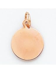 14k Gold Rose Gold Plain Round Disc Charm