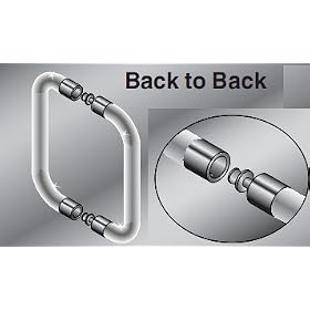 6" Acrylic Back-To-Back Shower Door Handle/Towel Bar with Antique Nickel Accents - Set