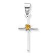 Sterling Silver Citrine Cross Pendant