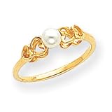 14k 4mm Pearl Ring - Size 6