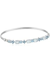 Sterling Silver Sky, Swiss and London Blue Topaz Bangle Bracelet