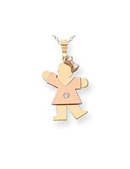 The Kids® Diamond kid Charm / Pendant in 14 kt Rose and Yellow Gold