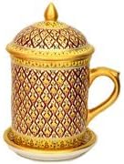 Benjarong Mug in Phum-Kaw-Bin pattern, Matt Glaze. premium Product of Thailand premium Product of Thailand