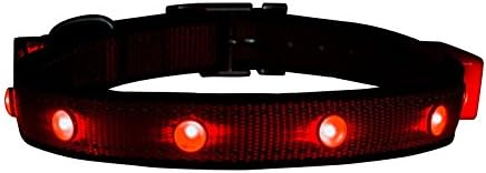 Loved By Dogs LED Jewels Dog Collar with Batteries, Large, Red