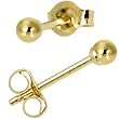 14k Yellow Gold 3mm Ball Earrings