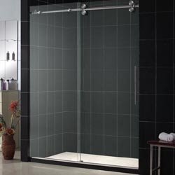 DreamLine SHDR-60607912-07 Deluxe Enigma Frameless Sliding Shower Door, Brushed Stainless Steel