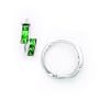 14K White Gold Emerald CZ Square Huggy Earrings
