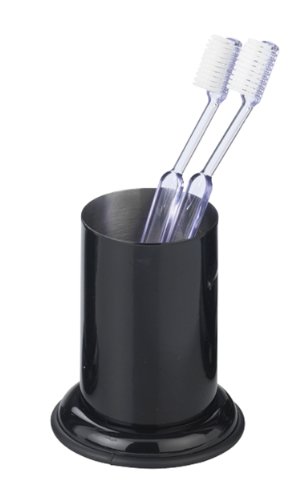 Wenko 18424100 Zahnputzbecher Retoro - Edelstahl rostfrei, &Oslash; 7 x 19 cm, schwarz gl&auml;nzend