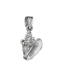 CleverSilvers Sterling Silver Pendant 3-D Enamel Conch Shell