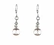 Earrings - E211 - Silver & Crystal Beads (8mm) ~ Clear
